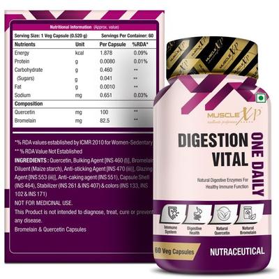 MuscleXP Digestion Vital One Daily Veg Capsule 60's - Digestive Health
