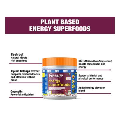 Fast&Up Plant Based Energy Superfoods Powder - Unflavoured 300 gm - Energy Drinks