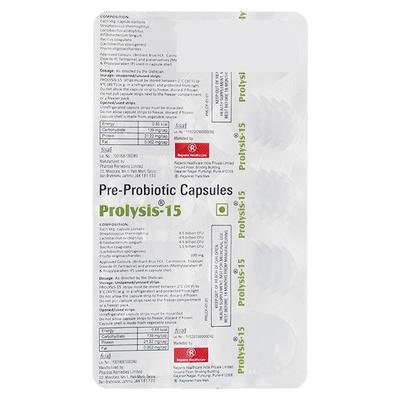 PROLYSIS 15 Capsule 10's - Diarrhoea-Ant