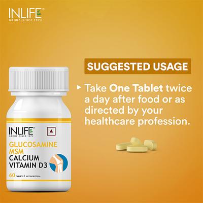 INLIFE Glucosamine MSM Calcium Vitamin D3 Tablets 60's - Multi-Vitamins