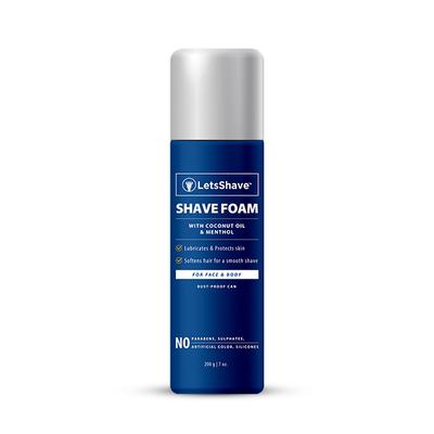 LetsShave Shave Foam - Coconut Oil & Menthol 200 gm - Shaving Creams