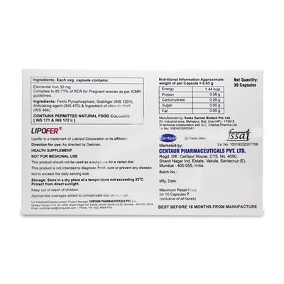 Iforu 30mg Capsule 10'S - Iron Supplement/Anaemia-Vma