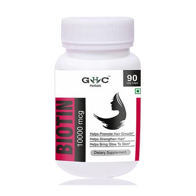 GHC Herbals Biotin 10000 mcg Veg Capsule 90's - Hair & Skin