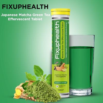 FixUpHealth Matcha Green Tea Effervescent Tablet - Lemon Flavour 15's - Green/Herbal Teas
