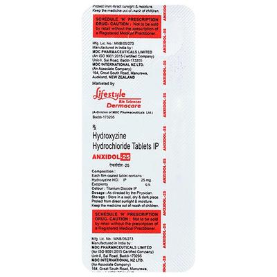 ANXIDOL 25 Tablet 10's - Allergies-Ant
