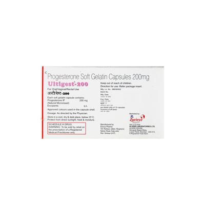 Ultigest 200mg Capsule 10'S - Hormonal Therapy-Oes