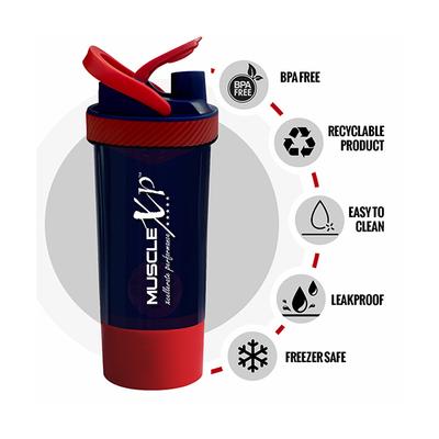 MuscleXP Power XP Gym Shaker - Blue & Red 700 ml - Workout Essentials