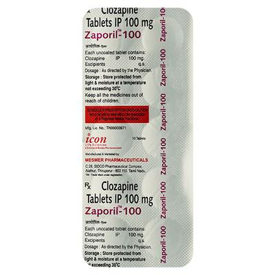 Zaporil 100mg Tablet 10'S - Schizophrenia-Aps
