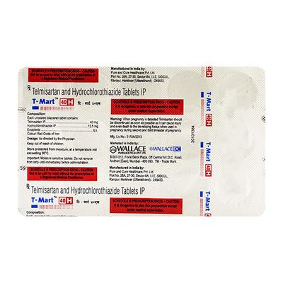 T MART H 40mg Tablet 15's - Hypertension-Ang