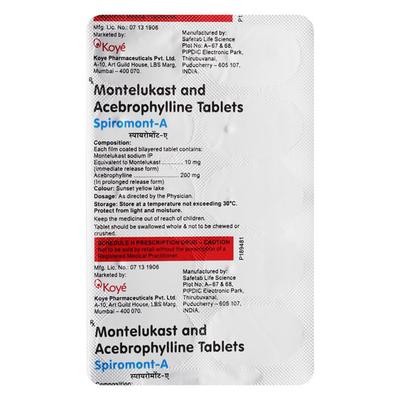 Spiromont A Tablet 10'S - Allergies-Ant
