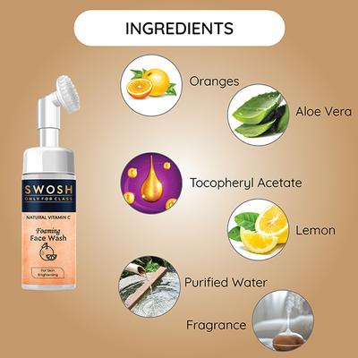Swosh Combo (Natural Vitamin C Foaming Face Wash 100 ml + Natural Vitamin C Face Serum 30 ml) - Personal Care (Ayush)