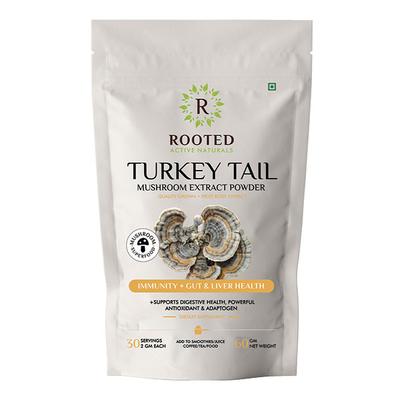 Rooted Active Naturals Turkey Tail Mushroom Extract Powder 60 gm - Pure Herbs