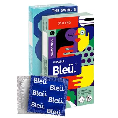 Bleu Natural Latex Condoms Combo (Dotted 8's + Spiral 8's) - Plain/Flavoured Condoms