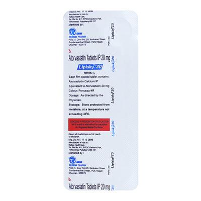 LIPISKY 20 Tablet 10's - High Cholesterol-Dys