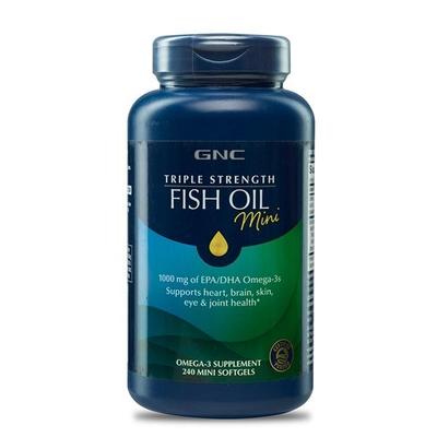 GNC Triple Strength Fish Oil Mini Softgel 240's (N) - Omega Fish Oil Fatty Acids