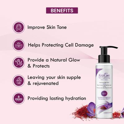 Kozicare Real Saffron Lightening Body lotion with Real Saffron 200 ml - Lotions & Creams
