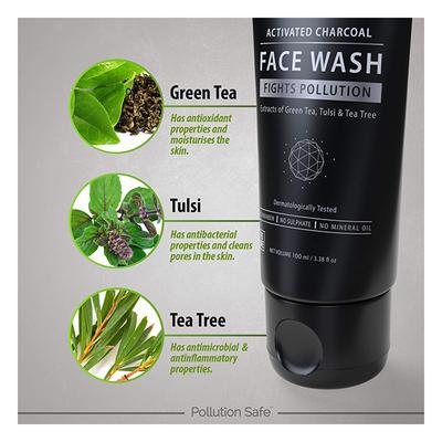 Pee Safe Pollution Safe Face Wash - Activated Charcoal 100 ml - Face Wash & Cleansers