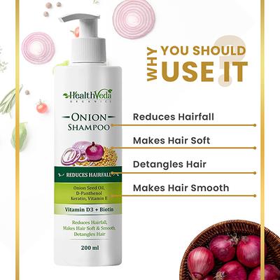 Health Veda Onion Shampoo 200 ml - Shampoos