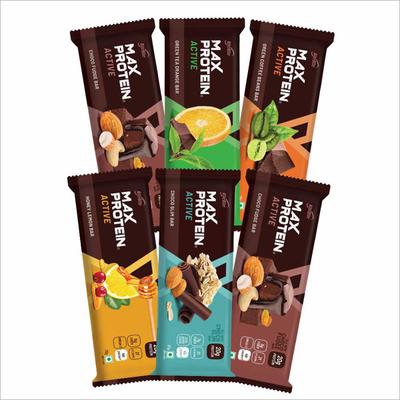 RiteBite Active Variety Energy Bar - Choco Fudge, Honey Lemon, Green Tea Orange, Choco Slim, Green Coffee Beans (Pack of 6) - Nutritional Bars