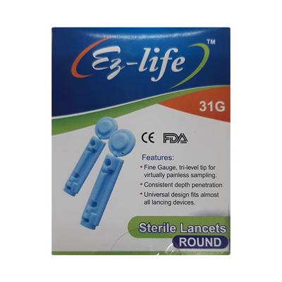 Ez-life Sterile Lancet - Round (31G) 100's - Blood Glucose Monitors/Test Strips