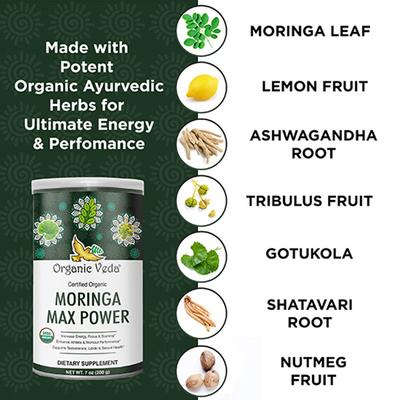 Organic Veda Moringa Max Powder 227 gm - Pure Herbs