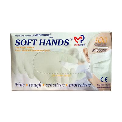 Soft Hands Non-Sterile Latex Medical Examination Glove (M) 100's - Gloves - S