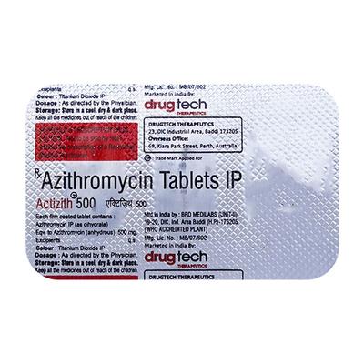 ACTIZITH 500 Tablet 3's - Bacterial Infections-Mac
