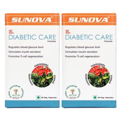Sunova Diabetic Care Veg Capsule (Pack of 2 x 60's) 1's - Speciality Medicine