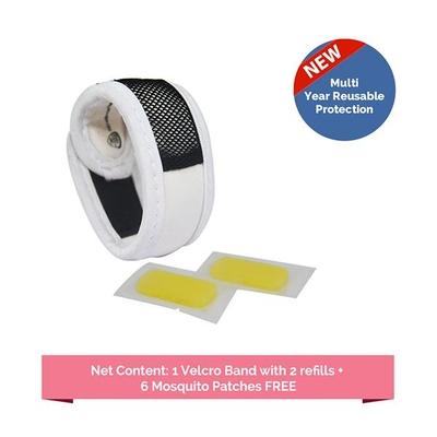 Baby Safety Inc White Mosquito Repellent Band (2 Refills + 6 Patches) - Mosquito Repellent