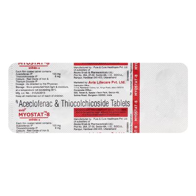 MYOSTAT 8mg Tablet 10's - Muscle Spasm-Mus