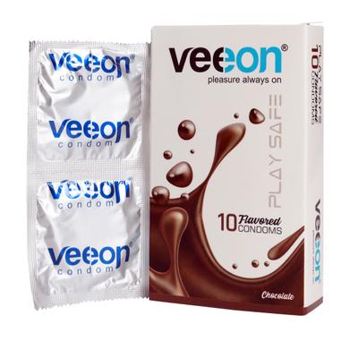 Veeon Play Safe Flavored Condoms - Chocolate 10's - Plain/Flavoured Condoms