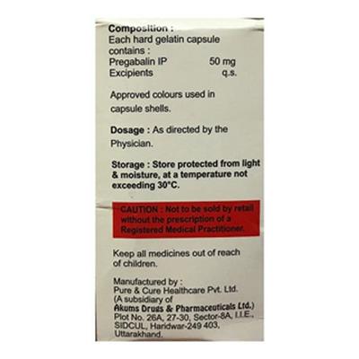 GABAFIX 50 Capsule 10's - Neuropathic Pain-Dru