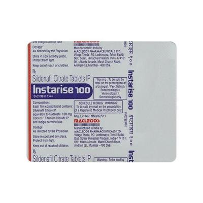 Instarise 100mg Tablet 4'S - Impotence/Erectile Dysfunction (Ed)