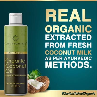 Life & Pursuits Real Organic Coconut Oil 100 ml - Hair Oils