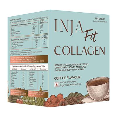 INJA Fit Collagen Powder - Coffee Flavour 250 gm - Hair & Skin
