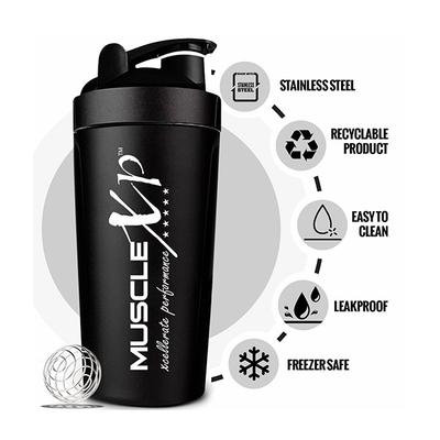 MuscleXP Classic XP Gym Shaker - Black 750 ml - Gym Accessories