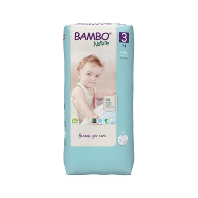 Bambo Nature Tape Diapers with Wetness Indicator - Medium (3) 52's - Diapers & Wipes