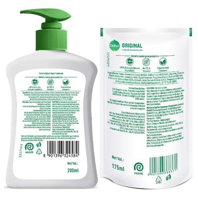 Dettol Hygiene Combo (Handwash Original 200 ml+ Handwash 175 ml) - Hand Wash & Soaps
