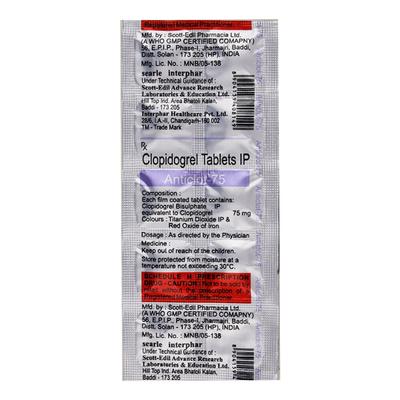 ANTICLOT 75mg Tablet 10's - Blood Clot-Ant
