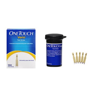 OneTouch Verio Test Strip 100's + OneTouch Delica Plus Lancet (Pack of 2 x 25's) - Blood Glucose Monitors/Strips