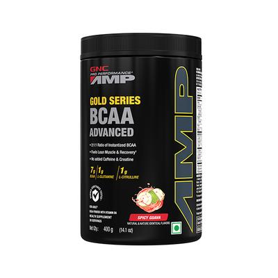 GNC AMP Gold Series BCAA Advanced Powder - Spicy Guava 400 gm - Bcaa Supplements