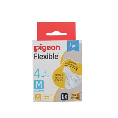 Pigeon Flexible Slim Neck 4+ Months Round Hole Nipple (M) 1's - Feeding & Nursing