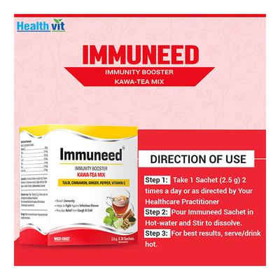 Healthvit Immuneed Immunity Booster Kawa-Tea Mix sachet (Pack of 30 x 2.5 gm) - Vitamin C