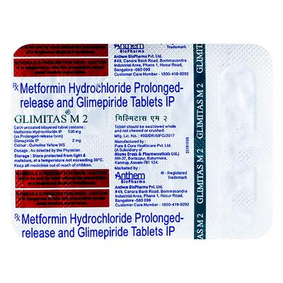 GLIMITAS M 2mg Tablet 15's - Diabetes-Ant