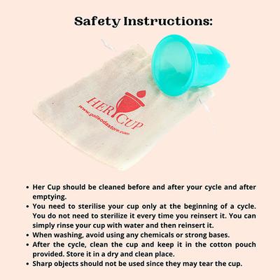 Goli Soda Her Cup Reusable Menstrual Cup for Women - Teal 1's - Menstrual Cups