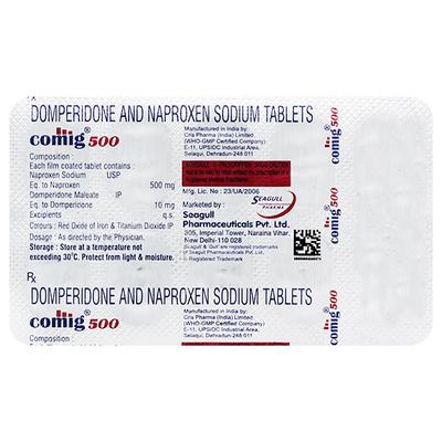 COMIG 500mg Tablet 10's - Pain relief-Nsa