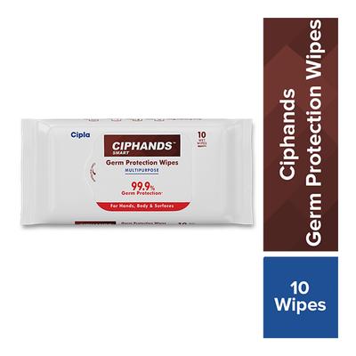 Ciphands Smart Germ Protection Wipes 10's - Hand Sanitizer
