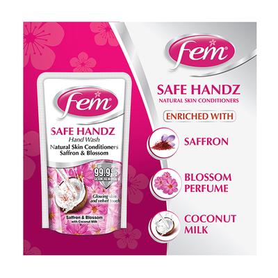 Fem Soft Handz Handwash - Saffron & Blossom 185 ml - Hand Wash & Soaps