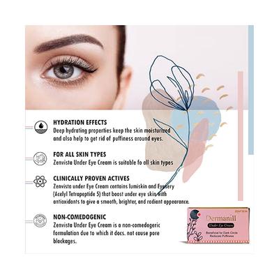 Zenvista Meditech Dermanill Under Eye Cream 15 gm - Kajal & Kohls