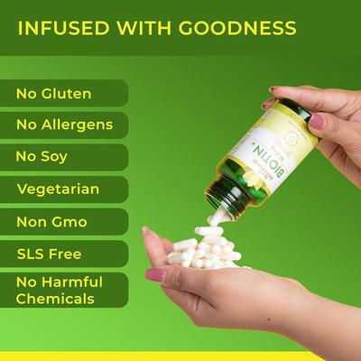 Satthwa Biotin 30 mcg with Zinc Veg Capsule 90's - Hair & Skin